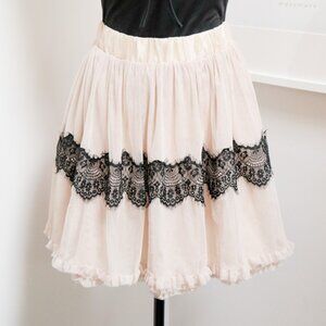 Beige & Black Lace Layered Skirt 🦇 OCHIRLY